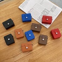 Thời trang kết cấu màu trơn Da vuông Túi đựng tai nghe Tương thích cho AirPods 1 / 2 / 3 Pro2 2022 Vỏ bảo vệ chống sốc TPU mềm Vỏ Tai nghe không dây Apple