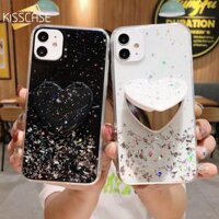 Thời Trang KISSCASE Ốp Điện Thoại TPU Silicon Dễ Thương Dành Cho iPhone 11 Pro MAX 11 Pro 6 6S 7 8 Plus X XR XS MAX Ốp Lưng Lấp Lánh Dễ Thương Dành Cho Iphone 12 SE 2020 Vỏ Cản Túi Khí Se2 Với Giá Đỡ Gương Trang Điểm Miễn Phí