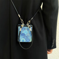 Thời Trang Mới Sang Trọng Retro Hoa Xanh Ốp lưng Có Dây Di Động Cho Samsung Galaxy Z Flip 6 Z Flip 5 Z Flip 4 3 Ốp Lưng Chống Sốc