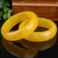 Thời Trang Mới Tinh Tế Vòng Tay Nhựa Rape Màu Vàng Trung Bình Phiên Bản Rộng Vòng Tay Nữ Đẹp