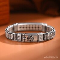 Thời trang mới xu hướng quốc gia, vòng tay nam bạc 925 dày, charm may mắn Pixiu, phong cách cá tính, thương hiệu thời trang
