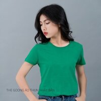 [Thời trang mùa hè 2019]ÁO THUN TRƠN NỮ NHẬT BẢN - xanh két - BST2019