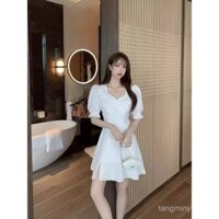 Thời Trang Mùa Hè Mới Pháp Retro Hepburn Cổ Chữ V Giảm Béo Eo-Tight Thiết Kế Sneaky Gợi Cảm Khe Đầm Trẻ Em