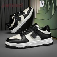 Thời Trang Nam Đen Trắng Da Giày Trượt Ván Giày Thể Thao Ngoài Trời Cao Su Huấn Luyện Giày