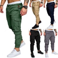 Thời Trang Nam Đô Thị Slim Fit Dây Kéo Shirring Twill Hàng Hóa Quần Jogger Quần