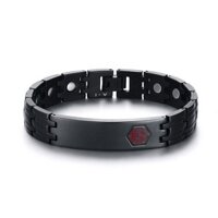 Thời Trang Nam Sleek Titan Từ Trị Liệu Vòng Tay Y Tế Ký Ban Nhạc Lắc Tay