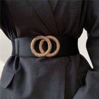 Thời Trang Nữ Co Giãn Thắt Lưng Đôi Vòng Khóa Kim Loại Thắt Lưng Nữ Rộng Thắt Lưng GM069