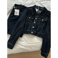 Thời Trang Nữ Set Bò Quần Dài Kèm Áo Khoác Dài Tay Jeans Denim