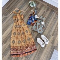 Thời Trang Nữ VÁY MAXI HOẠ TIẾT THỔ CẨM 3 MÀU  Phương Linh Shop