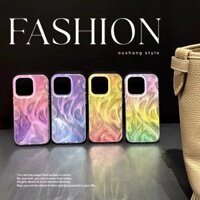 Thời Trang Ốp Điện Thoại acrylic Chống Sốc Hình Lông Vũ Màu gradient Cho iphone 15 pro max 14 pro max 13 12 11 iphone
