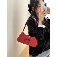 Thời Trang Pháp Niche Đỏ Nách Túi Xách 2024 Họa Tiết Cao Cấp Bướm Baguette Túi Đeo Vai 3.17 yn