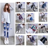 Thời Trang Quần legging Nữ In Hoạ Tiết Hình Học