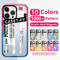 Thời Trang sang chảnh suốt chống sốc cứng từ tính Ốp Đơn Giản Retro Casetify Hộp Đựng Nhãn Cho Iphone 15 12 14 13 Pro Max 15 Plus Bé Gái Bé Trai Suốt Dày thương hiệu điện thoại trong nắp chống bẩn chống va chống đính
