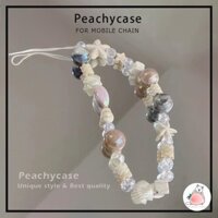 Thời Trang Seashell Sao Biển Đính Hạt Điện Thoại Dây Đeo Tay Handmade Polymer Đất Sét Gốm Vòng Tay Móc Khóa Quyến Rũ Dây Xích S