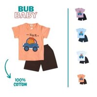 Thời trang trẻ em đồ ngủ mặc nhà bộ cotton hình xe ô tô cho bé trai mùa hè thoáng mát size đại