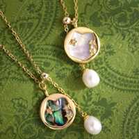 Thời Trang Tự Nhiên Ba Lô Vỏ Thật Ngọc Trai Nước Ngọt Vòng Cổ Trang Sức Nữ