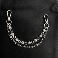 Thời Trang Và Đa Năng CHROME HEARTS Túi Đeo Chéo Bao Bì Trang Trí Dây Xích Khóa Đôi Phụ Kiện Thời Trang Phố Ph
