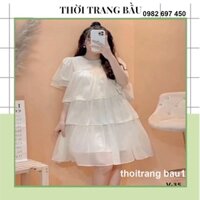 [thoitrangbau1 V35] VÁY BẦU MÙA HÈ-ĐẦM BẦU CÔNG SỞ THIẾT KẾ DÁNG TIỂU THƯ 3 TẦNG CHẤT VOAN MỀM NHẸ SIÊU XINH BẦU MẶC GỌN