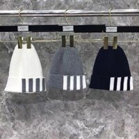 Thom Browne Tb Mũ Dệt Kim Mới Mũ Lạnh Cho Nam Nữ Thu Đông Tb Cổ Điển Bốn Sọc Mũ Khăn Ấm Khăn