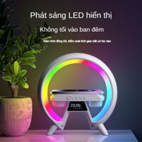 Thông Minh Loa Bluetooth Không Dây 15w Sạc Nhanh Có Đồng Hồ Cho Điện Thoại, Hình Tròn, Chất Liệu Thân Abs, Có Công Tắc