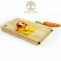 Thớt Chặt Gỗ Phúc Cường 07471, Thớt Chặt Xương Có Lỗ Treo, Thớt Dày Chặt Thịt Bền Đẹp - Kích Thước 34x22x3.3 cm