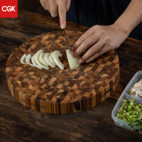 THỚT CHẶT GỖ TEAK ĐẦU CÂY HÌNH TRÒN KAIYO SIZE M