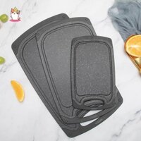 Thớt đá cẩm thạch giả bằng nhựa PP, Thớt nhà bếp ba mảnh, Thớt rau củ và thịt.
