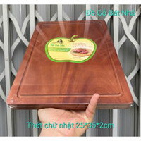 Thớt gỗ chữ nhật xà cừ 25*35*2cm-thương hiệu gỗ BÁT NHÃ