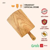 Thớt gỗ decor Vinakhay gỗ đỏ - Thớt gỗ đa năng có tay cầm hình quạt siêu tiện dụng