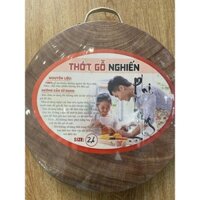 Thớt gỗ nghiến Tây Bắc tròn chữ nhật, thớt gỗ không tâm nguyên khối loại tròn 22cm