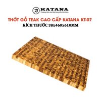 Thớt gỗ teak cao cấp KATANA loại siêu to dày 3.8cm KT07 - thớt hình chữ nhật kích thước 38x460x610mm