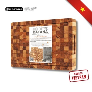 Thớt gỗ Teak đầu cây KATANA cỡ vừa KT05