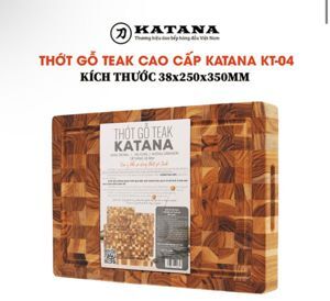 Thớt gỗ Teak đầu cây KATANA cỡ nhỏ KT04