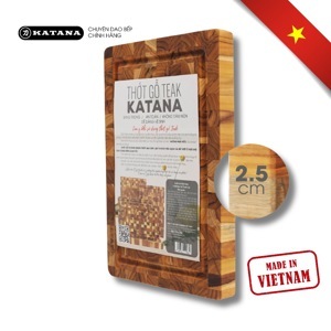 Thớt gỗ Teak đầu cây KATANA cỡ nhỏ KT00