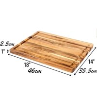 Thớt Gỗ Teak Nhập Khẩu Cao Cấp Kích Thước 455 x 355 x 25 mm - Thớt gỗ trang trí đồ ăn kiểu dáng đẹp