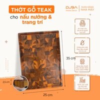Thớt gỗ teak, thớt đầu cây, thớt teak Duba, thớt gỗ decor đa năng với độ bền vượt trội so với thớt gỗ nghiến đạt tiêu chuẩn xuất khẩu Châu Âu và ISO 9001 - DUBA