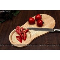 Thớt gỗ tích hợp khay 20*40cm