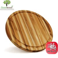 Thớt Gỗ Tròn Teak Cao Cấp R- 39 cm Wood Cutting Boards Hàng Xuất Khẩu Châu Âu Goodwood