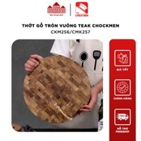 Thớt gỗ tròn vuông TEAK hoạ tiết caro CHOCKMEN cao cấp - CKM256/CMK257
