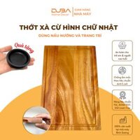 Thớt gỗ Xà Cừ có tay phay tay cầm, miễn phí vận chuyển, màu tự nhiên, tặng chén gia vị gỗ tự nhiên, thớt đa năng sử dụng hai mặt từ Nhà máy DUBA