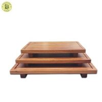 Thớt Gỗ Xà Cừ Đế Chân Kiểu Dáng Chữ Nhật Dài 30, 35, 40 cm - Đồ Gỗ Nhà Bếp Thương Hiệu Trường Sơn - DB35