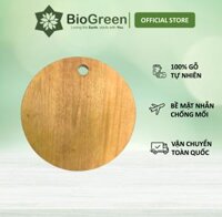 Thớt gỗ xà cừ tròn 25cm móc treo khoét lỗ tròn