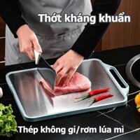 Thớt Kháng Khuẩn 2 Mặt Inox 304, Nhựa PP Chống Ẩm Mốc, Không Han Gỉ, Dành riêng cho nhà bếp