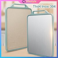 Thớt Kháng Khuẩn 2 Mặt Inox 304, Nhựa PP Chống Ẩm Mốc, Không Han Gỉ, Rã Đông Nhanh