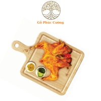 Thớt Vuông Gỗ Phúc Cường Có Tay Cầm Và Lỗ Treo, Chất Liệu Gỗ Cao Su Bền Đẹp - Kích Thước 32 x 24,5 x 1,2 cm - MS 05433