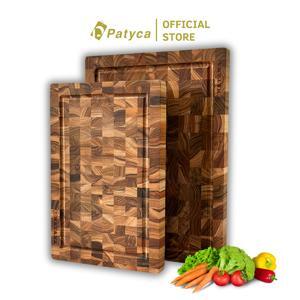 Thớt vuông gỗ Teak đầu cây KATANA cỡ nhỏ KT01