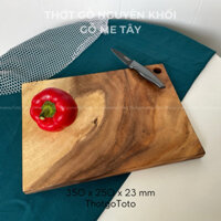 [ThotgoToto] Thớt gỗ nguyên khối me tây cao cấp chữ nhật 350 x 250 x 23 mm