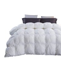 Three Geese Pinch Pleat Goose Down Comforter King Size Duvet Insert 750+ Fill Power 100% Cotton Fabric Hypo-allergenic Down Proof with 8 Tabs,Solid...