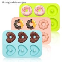 [Threegoodstonesgen] 3 Gói Chảo Bánh rán Silicon Để Nướng Bánh, Chảo rán chống dính, Khuôn silicon bánh Bundtlette di sản 6 khoang để nướng bánh Ts