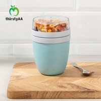 Thrstyaa Yến Mạch Hộp Đựng Nhựa Du Lịch Bữa Trưa Ăn Sáng